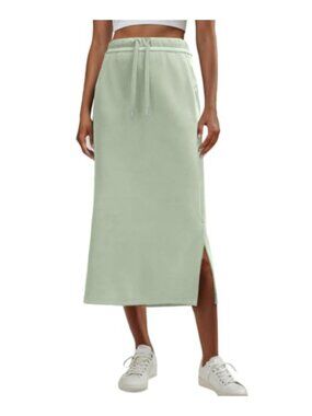 Women's High Waisted Maxi Skirt with Pockets - Drawstring Elastic Waist Sweat